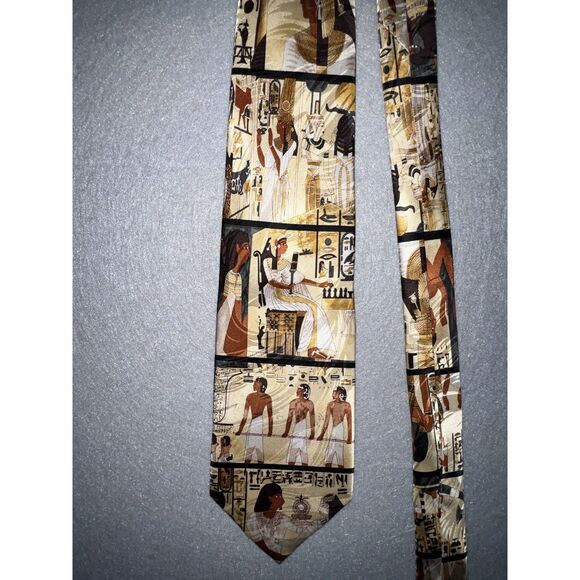 Museum Artifacts All Silk Tie Egyptian Print - Picture 2 of 5